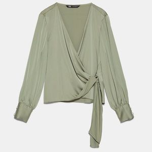 Zara Satin Wrap top
